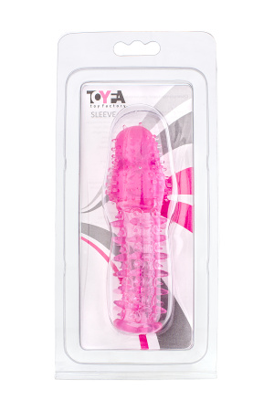 Насадка с шипами Toyfa, Розовая, 8 см, Ø 2,5