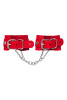 Наручники-браслеты Pecado BDSM, мини со скруглёнными углами,красные
