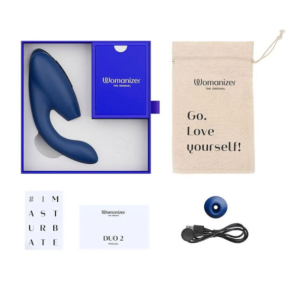 Бесконтактный клиторальный стимулятор Womanizer DUO 2, синий