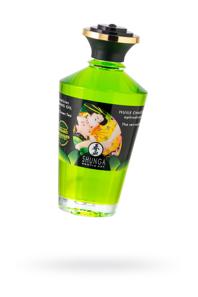 Массажное масло возбуждающее Shunga Organic Зеленый чай, натуральное 100 мл