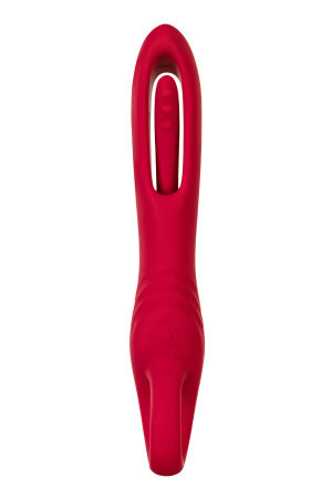 Стимулятор с двигающимся язычком Flovetta CARNATION, силикон, розовый, 18,5 см